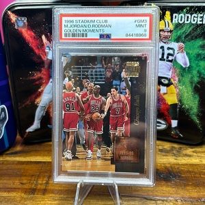 1996 Michael Jordon and D.Rodman Golden moments graded card.